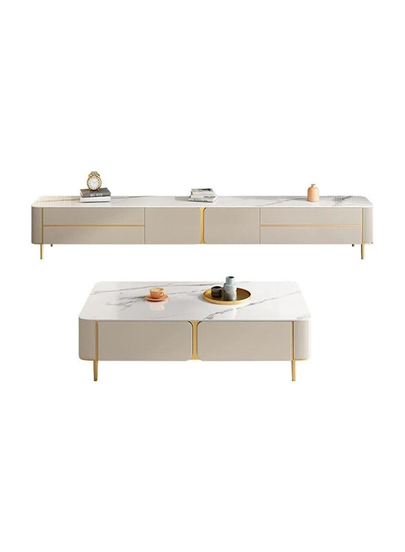 2-Piece AWD Modern Tv Table and Matching Coffee Table with Storage Drawers for Living Room Table Set, White
2-Piece AWD Modern Tv Table and Matching Coffee Table with Storage Drawers for Living Room Table Set, White