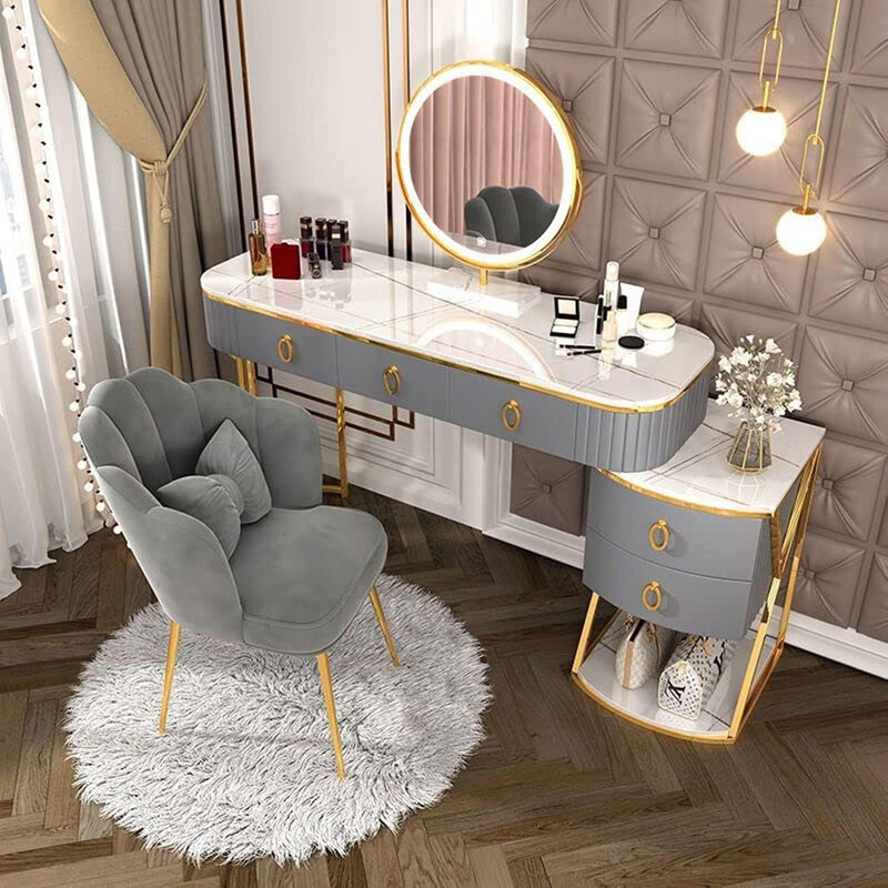 Generic Classic Solid Wood Dressing Table with Smart Mirror, Side Table and Chair, Grey
Generic Classic Solid Wood Dressing Table with Smart Mirror, Side Table and Chair, Grey