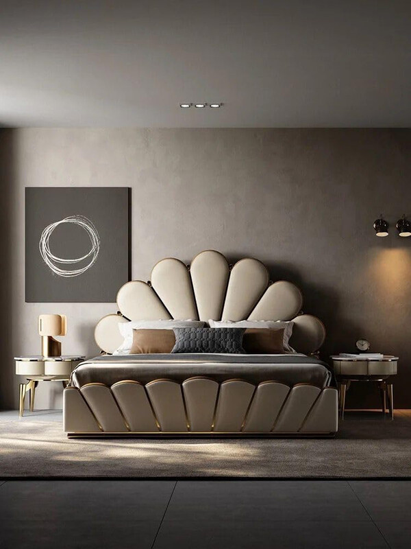 AWD Luxury Bed Flower Design Upholstered Velvet Bed Frame with Tufted Headboard, King, Bige/Hazel
AWD Luxury Bed Flower Design Upholstered Velvet Bed Frame with Tufted Headboard, King, Bige/Hazel