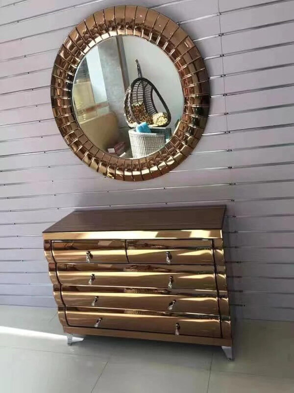 AWD Antique Chest of Drawers Dressers with Round Wall Matching Mirror Glass, Bronze Gold
AWD Antique Chest of Drawers Dressers with Round Wall Matching Mirror Glass, Bronze Gold