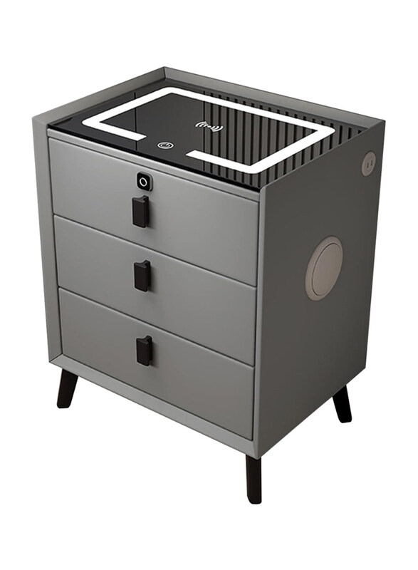 AWD Smart Nightstand in Three Drawers Secure Fingerprint Lock Wireless Charging Speaker Touch LED Light Modern Night Stand Side Table for Bedroom Livi
AWD Smart Nightstand in Three Drawers Secure Fingerprint Lock Wireless Charging Speaker Touch LED Light Modern Night Stand Side Table for Bedroom Livi