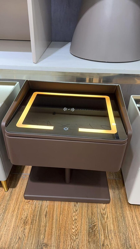 AWD Smart Wireless Charging Nightstand Bedside Drawer StorageTable with LED Light 3-Color Dimmable & USB Ports & Speaker, Brown
AWD Smart Wireless Charging Nightstand Bedside Drawer StorageTable with LED Light 3-Color Dimmable & USB Ports & Speaker, Brown