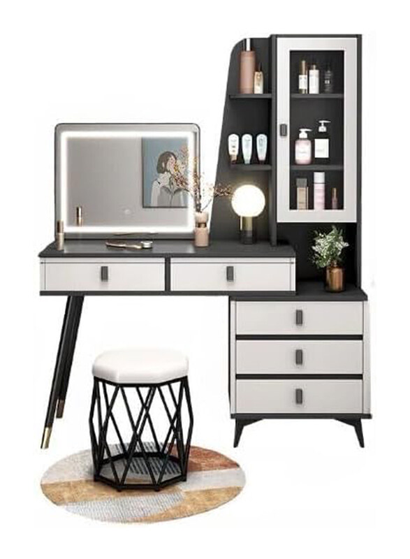 AWD Modern Luxury Vanity Dressing Storage Drawers & Shelves Table Set with LED Mirror & Chair, 2 Piece, Large, Grey
AWD Modern Luxury Vanity Dressing Storage Drawers & Shelves Table Set with LED Mirror & Chair, 2 Piece, Large, Grey