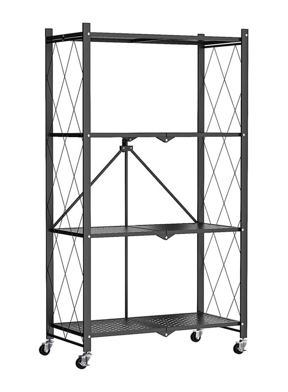 Generic Easy Mobility Foldable Metal Kitchen Organizer Shelf Rack with Wheels & 4 Shelves, Black
Generic Easy Mobility Foldable Metal Kitchen Organizer Shelf Rack with Wheels & 4 Shelves, Black