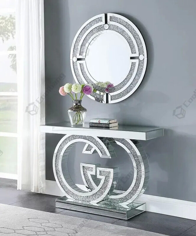 AWD Simple Elegant Mirrored Glass Console Table with Matching Mirror Entryway and Wall Shaped Mirror Finished Decor for Living Room Bedroom Entrance H
AWD Simple Elegant Mirrored Glass Console Table with Matching Mirror Entryway and Wall Shaped Mirror Finished Decor for Living Room Bedroom Entrance H