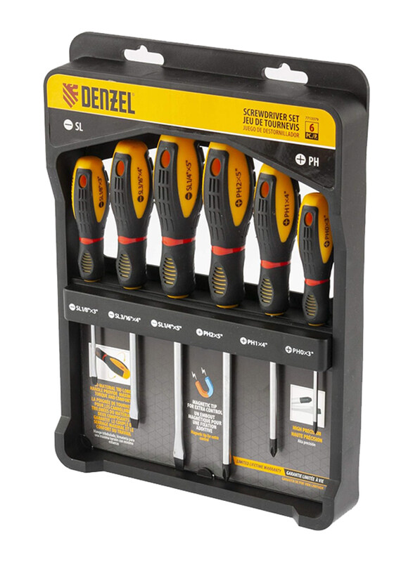 Denzel 6-Piece Tri-Lobe Handle Chrome Vanadium Screwdriver Set, 7713379, Multicolour
Denzel 6-Piece Tri-Lobe Handle Chrome Vanadium Screwdriver Set, 7713379, Multicolour