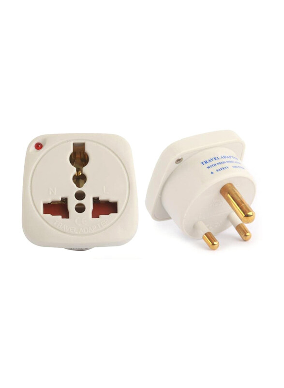 Terminator 110-250V Multi Travel Adapter Type D 5A Power Plug with Safety Shutter and LED Indicator, TL-20, White
Terminator 110-250V Multi Travel Adapter Type D 5A Power Plug with Safety Shutter and LED Indicator, TL-20, White