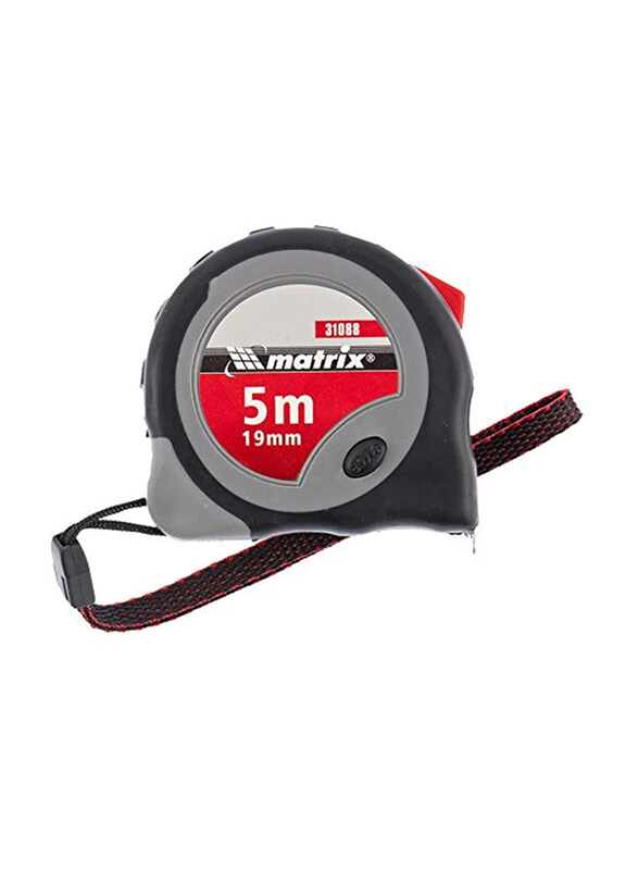 Matrix Tape Measure Continuous Fixation with Rubber-Coated Body and Smooth Fixation, 5 m x 19 mm, 310889, Grey
Matrix Tape Measure Continuous Fixation with Rubber-Coated Body and Smooth Fixation, 5 m x 19 mm, 310889, Grey
