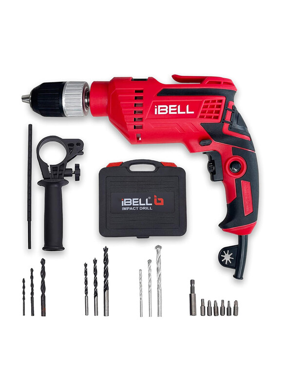iBell Copper Armature Impact Drill with Chuck 13mm Keyless Auto, 650W, ID13-80, Red/Black
iBell Copper Armature Impact Drill with Chuck 13mm Keyless Auto, 650W, ID13-80, Red/Black