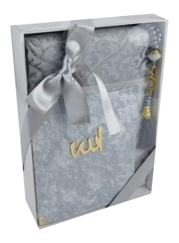 Generic Prayer Mat with Pearl of Tasbeeh & Part of Holy Quran Surah Gifts Set, 3 Pieces, Grey
Generic Prayer Mat with Pearl of Tasbeeh & Part of Holy Quran Surah Gifts Set, 3 Pieces, Grey