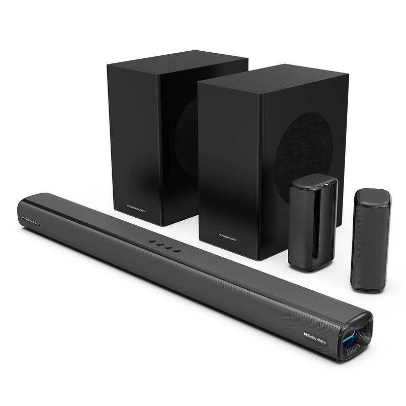 Powerology 5.2.4CH Home Theater Soundbar with Dolby Atmos, 615W Output, Wireless Subwoofer, Surround Speakers, Bluetooth V5.3, LED Display, Black
Powerology 5.2.4CH Home Theater Soundbar with Dolby Atmos, 615W Output, Wireless Subwoofer, Surround Speakers, Bluetooth V5.3, LED Display, Black