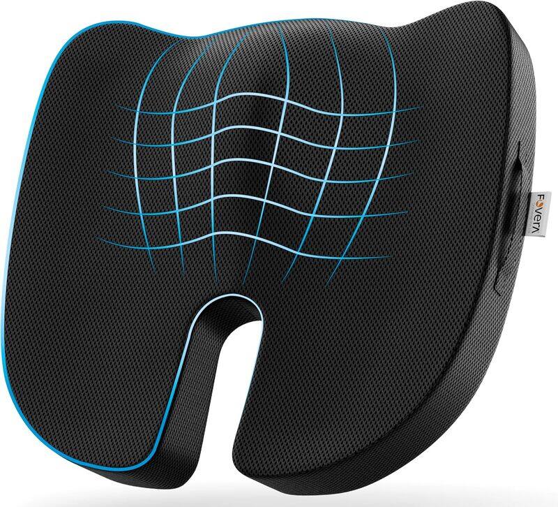 Fovera Orthopedic Memory Foam Coccyx Seat Cushion for Tailbone Pain Relief For Office/Home Chair (L-Above 80kg Wt, BLACK)
Fovera Orthopedic Memory Foam Coccyx Seat Cushion for Tailbone Pain Relief For Office/Home Chair (L-Above 80kg Wt, BLACK)