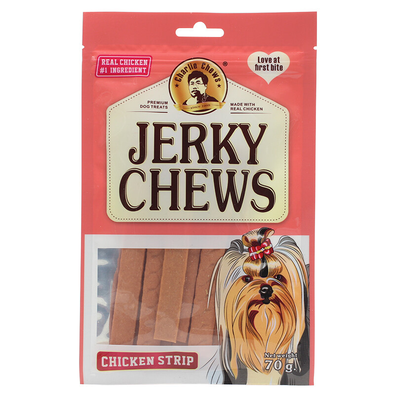 Charlie Chews Charlie Jerky Chews Stick Chicken Strip Flavor Premium Dog Treats 70G
Charlie Chews Charlie Jerky Chews Stick Chicken Strip Flavor Premium Dog Treats 70G