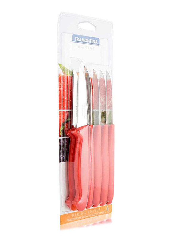 Tramontina 3-inch 6-Piece Stainless Steel Diamant Paring Knife Set, Red/Silver
Tramontina 3-inch 6-Piece Stainless Steel Diamant Paring Knife Set, Red/Silver