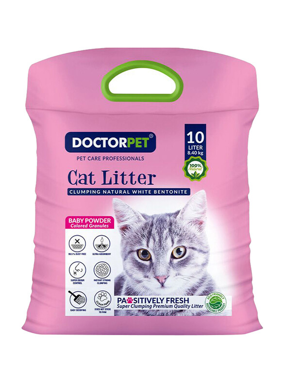 Doctor Pet Clumping Natural White Bentonite Baby Powder Cat Litter, 10 Liters, Purple
Doctor Pet Clumping Natural White Bentonite Baby Powder Cat Litter, 10 Liters, Purple