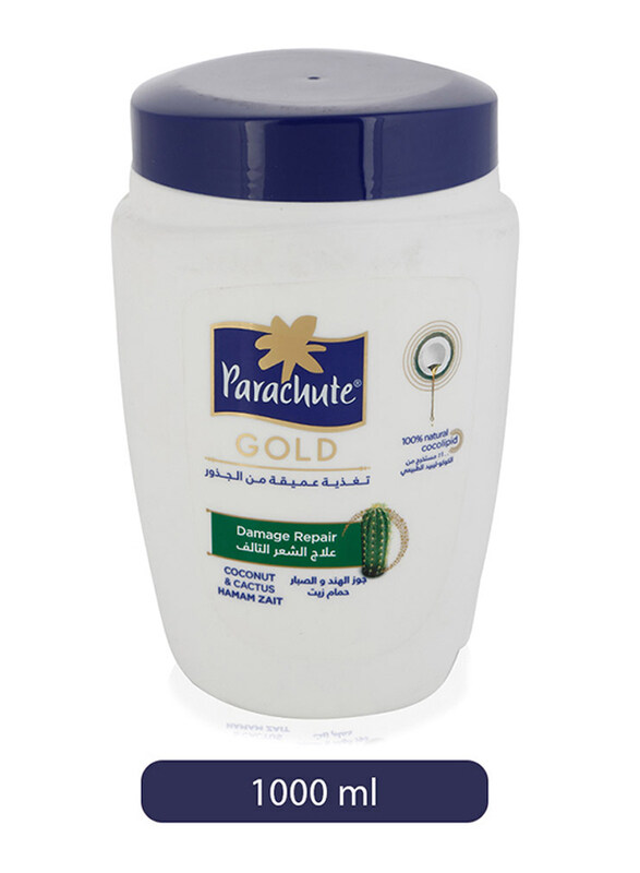 Parachute Gold Damage Repair Coconut and Cactus Treatment for All Hair Types, 1000ml
Parachute Gold Damage Repair Coconut and Cactus Treatment for All Hair Types, 1000ml