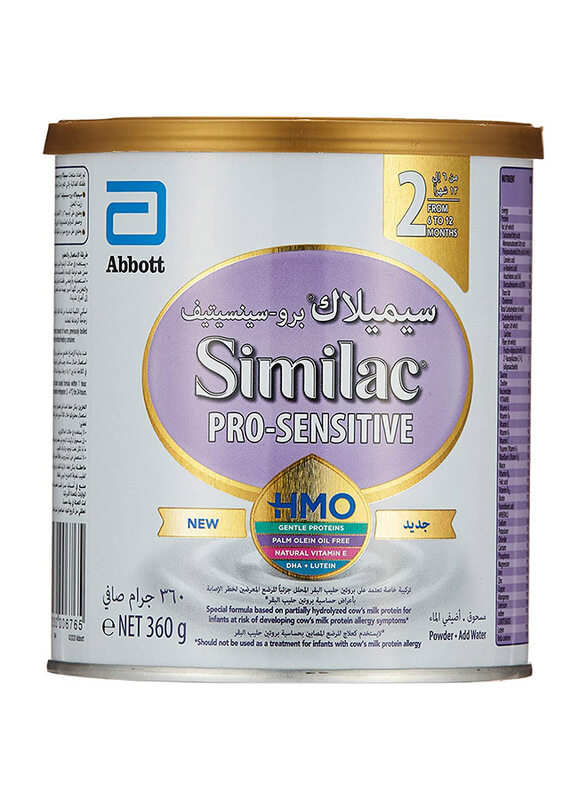 Similac Pro-Sensitive 2 Follow Milk Low Polysaccharide HMO Formula, 6-12 Months, 360g
Similac Pro-Sensitive 2 Follow Milk Low Polysaccharide HMO Formula, 6-12 Months, 360g