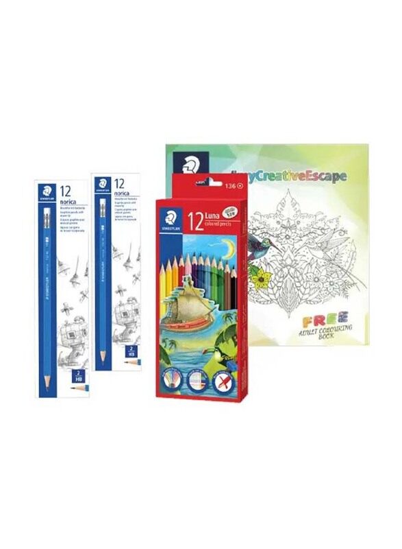 Staedtler StaEDT Perfumeler Norica Pencils 2 x 12 + Luna 12 Colour Pencils + Colour Book
Staedtler StaEDT Perfumeler Norica Pencils 2 x 12 + Luna 12 Colour Pencils + Colour Book