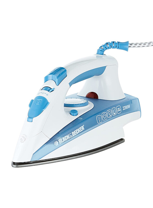 Black+Decker Vertical Steam Iron with Non Stick Soleplate & Spray Function 320 ml 2200 W X2000-B5 Blue/White
Black+Decker Vertical Steam Iron with Non Stick Soleplate & Spray Function 320 ml 2200 W X2000-B5 Blue/White