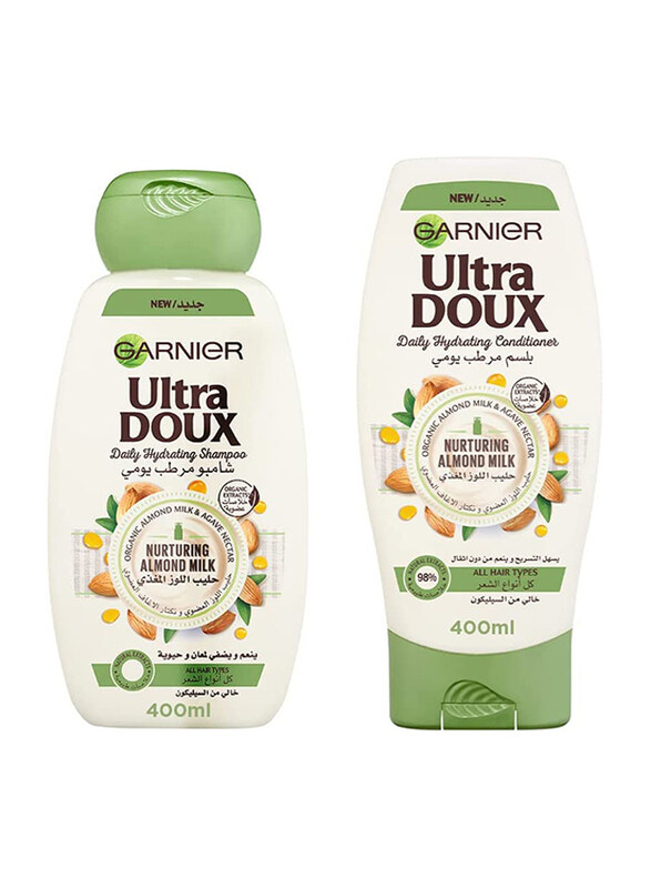 Garnier Ultra Doux Almond Milk Shampoo and Conditioner for All Hair Types, 400ml, 2 Piece
Garnier Ultra Doux Almond Milk Shampoo and Conditioner for All Hair Types, 400ml, 2 Piece