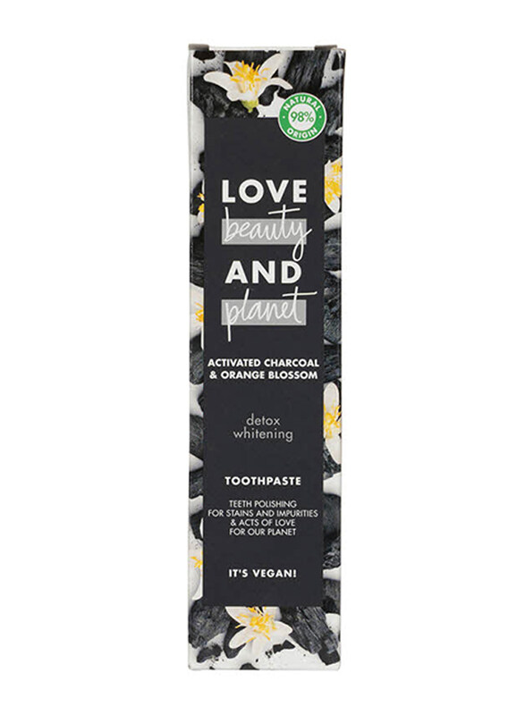 Love Beauty and Planet Activated Charcoal and Orange Blossom Toothpaste for Detox Whitening, 75ml
Love Beauty and Planet Activated Charcoal and Orange Blossom Toothpaste for Detox Whitening, 75ml