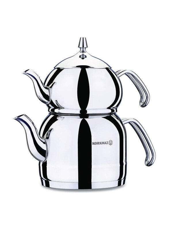 Korkmaz 1100ml and 2400ml Round Stainless Steel Efendi Tea Pot Set, 2 Pieces, Silver
Korkmaz 1100ml and 2400ml Round Stainless Steel Efendi Tea Pot Set, 2 Pieces, Silver