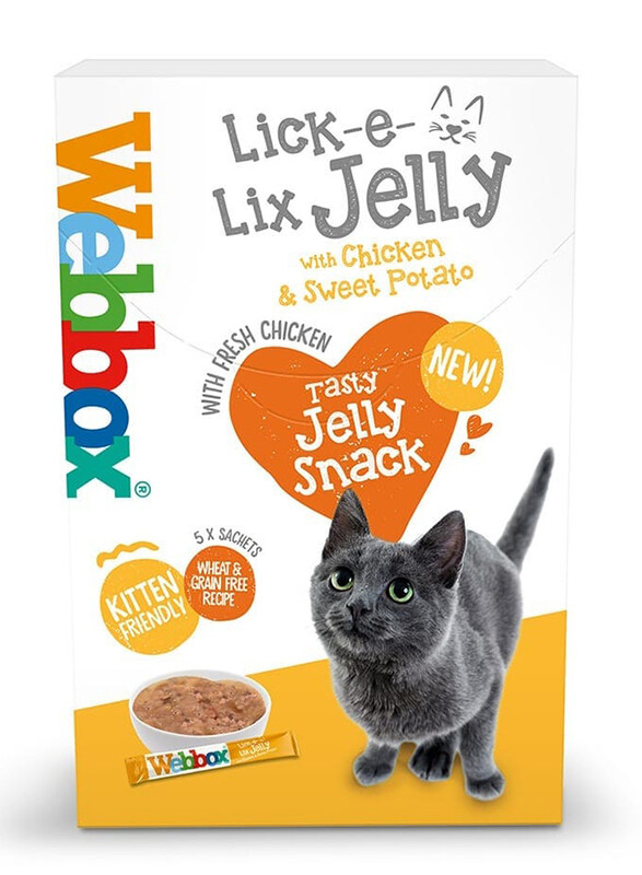 Pets Choice Webbox Lick-e-Lix Jelly Chicken & Sweet Potato Cat Treat, 5 Pieces, 50g
Pets Choice Webbox Lick-e-Lix Jelly Chicken & Sweet Potato Cat Treat, 5 Pieces, 50g