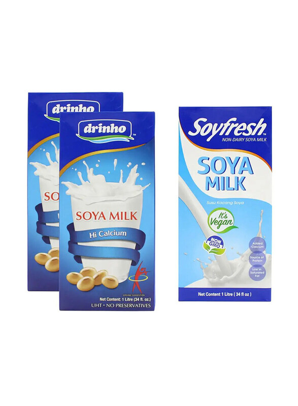Soyfresh Drinho Non-Dairy Soya Milk Hi Calcium 2L + Soyfresh Natural 1L, 3 Pieces
Soyfresh Drinho Non-Dairy Soya Milk Hi Calcium 2L + Soyfresh Natural 1L, 3 Pieces