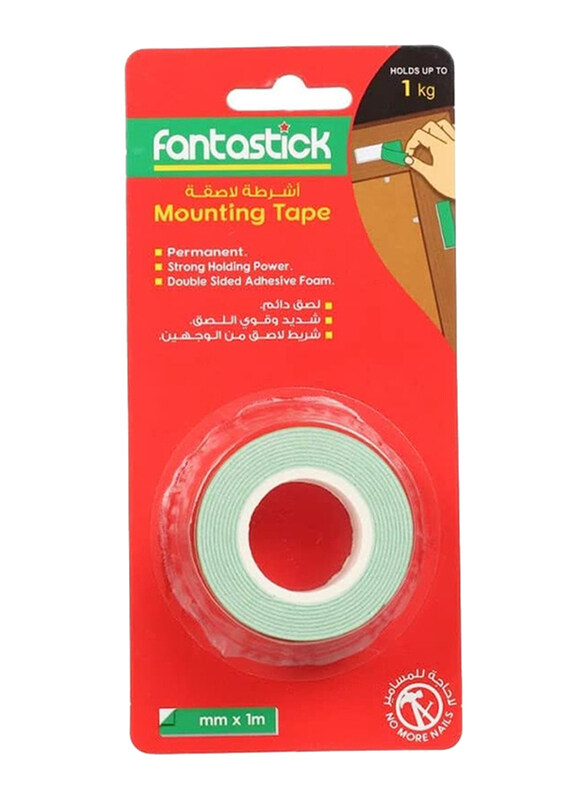 Fantastick Double Sided Adhesive Foam Permanent Mounting Tape, 24mm x 1m, FK-M241, Green
Fantastick Double Sided Adhesive Foam Permanent Mounting Tape, 24mm x 1m, FK-M241, Green