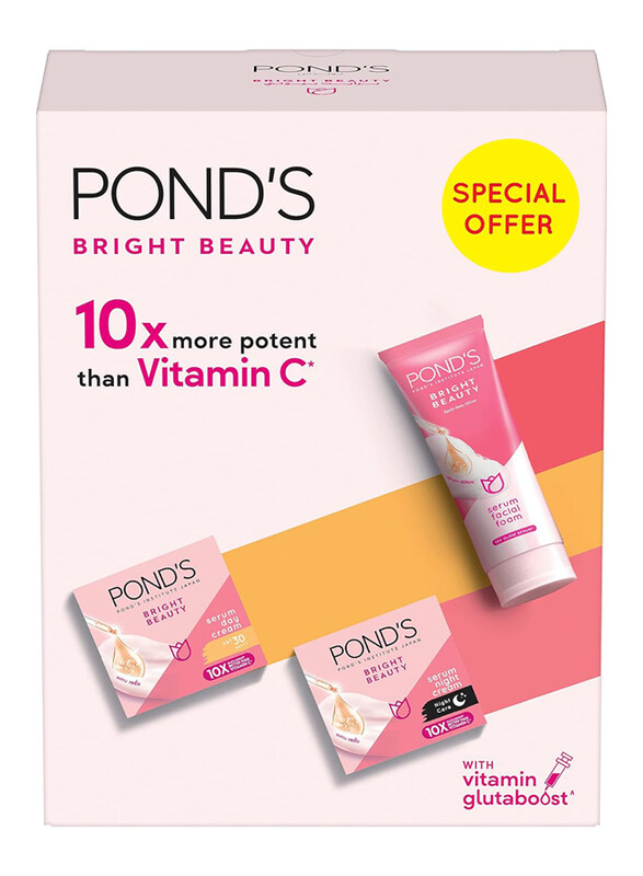 Pond's Serum Whip Facial Foam & Brightening Day Cream with Night Cream Bright Beauty Essentials, Set
Pond's Serum Whip Facial Foam & Brightening Day Cream with Night Cream Bright Beauty Essentials, Set