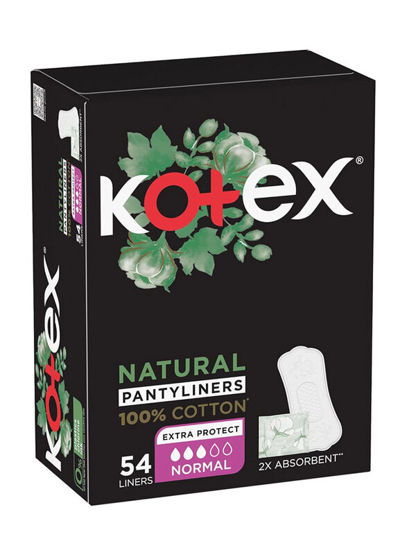 Kotex Natural Pantyliner Normal Unscented Liners, 100% Cotton, 54 Sheets, One Size
Kotex Natural Pantyliner Normal Unscented Liners, 100% Cotton, 54 Sheets, One Size
