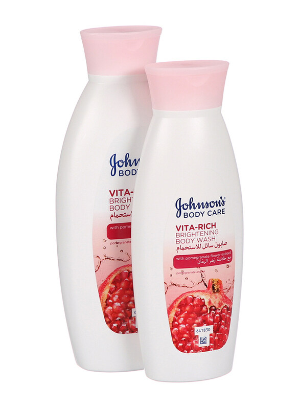 Johnson's Body Care Vita Rich Brightening Body Wash with Pomegranate Flower Extract, 400ml + 250ml, 2 Pieces
Johnson's Body Care Vita Rich Brightening Body Wash with Pomegranate Flower Extract, 400ml + 250ml, 2 Pieces