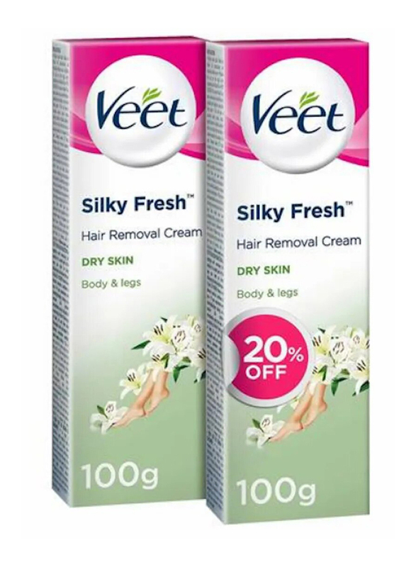 

Veet Silk & Fresh Dry Skin Hair Removal Cream, 2 Pieces x 100g