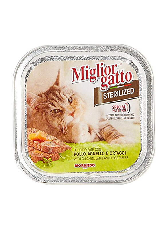 Miglior Gatto Sterilized With Chicken Lamb And Vegetables Wet Cat Food, 24 x 100g
Miglior Gatto Sterilized With Chicken Lamb And Vegetables Wet Cat Food, 24 x 100g