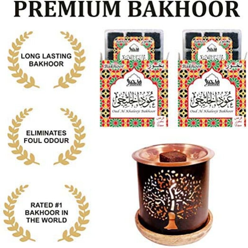Dukhni 18-Pieces Oud Al Khaleeji Bakhoor, with Tree of Life Exotic Bakhoor Burner, Black
Dukhni 18-Pieces Oud Al Khaleeji Bakhoor, with Tree of Life Exotic Bakhoor Burner, Black