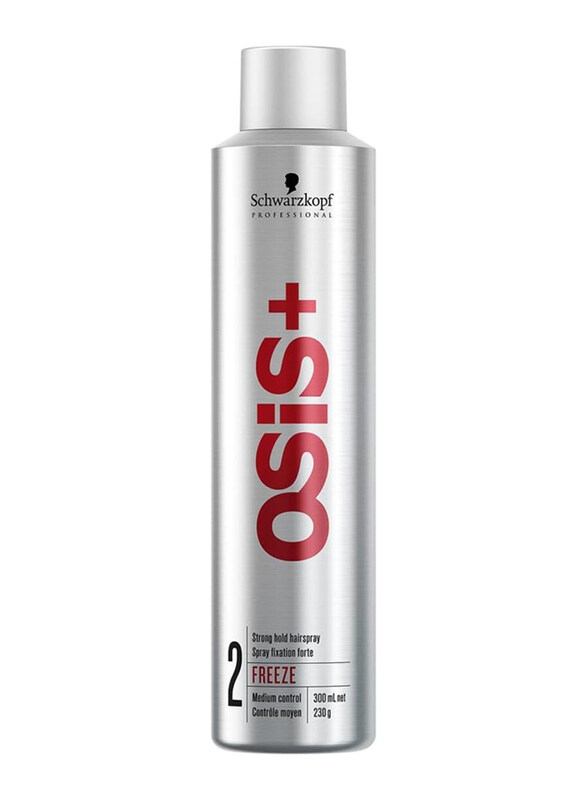 Schwarzkopf Osis+ Freeze Finish 2 Strong Hold Hair Spray for All Hair Types, 300ml
Schwarzkopf Osis+ Freeze Finish 2 Strong Hold Hair Spray for All Hair Types, 300ml