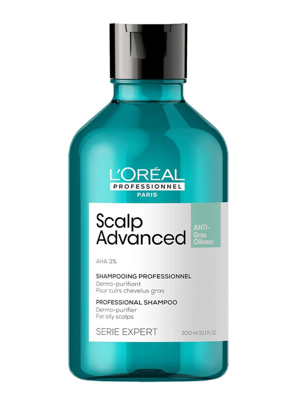 L'Oreal Paris L'oreal Professional Scalp Advanced Anti-Oiliness Dermo-Purifier Shampoo Enriched with AHA 3% for Oily Scalps, 300ml
L'Oreal Paris L'oreal Professional Scalp Advanced Anti-Oiliness Dermo-Purifier Shampoo Enriched with AHA 3% for Oily Scalps, 300ml