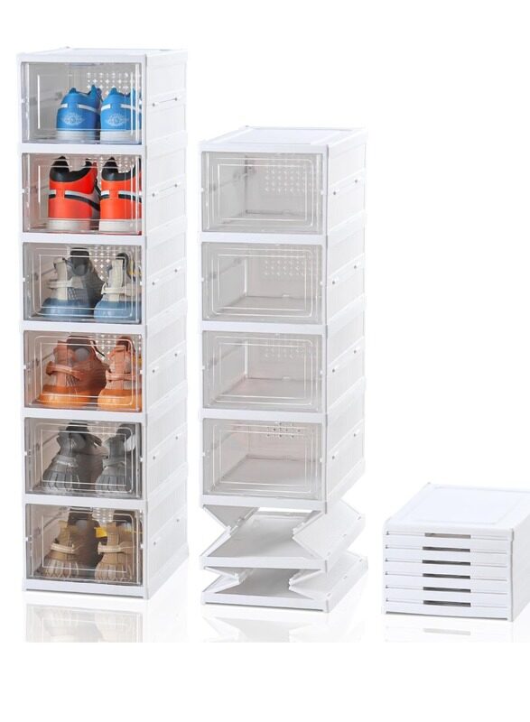 Foldable 6-Tier Clear Plastic Shoe Rack Organizer with Doors, Premium Space-Saving, Durable, No-Assembly, Expandable, Portable Transparent Shoe Storag
Foldable 6-Tier Clear Plastic Shoe Rack Organizer with Doors, Premium Space-Saving, Durable, No-Assembly, Expandable, Portable Transparent Shoe Storag
