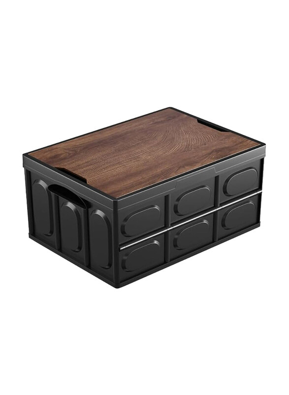Manful Wooden Cover Foldable Plastic Thickened Outdoor Foldable Storage Box, 55L, Black
Manful Wooden Cover Foldable Plastic Thickened Outdoor Foldable Storage Box, 55L, Black