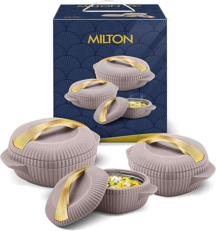 Milton Oyster Jr. Gift Set PU Insulated Casserole, Set of 3 (455 ml, 860 ml, 1275 ml), Taupe, BPA Free, Food Grade, Hot and Cold, Easy to Carry, Easy
Milton Oyster Jr. Gift Set PU Insulated Casserole, Set of 3 (455 ml, 860 ml, 1275 ml), Taupe, BPA Free, Food Grade, Hot and Cold, Easy to Carry, Easy