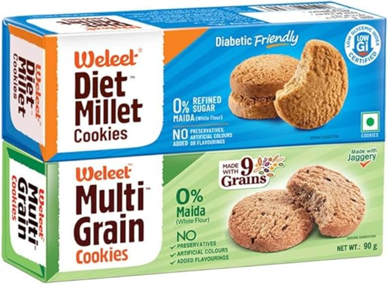Weleet Assorted Pack of Sweet Potato Millet, Ragi & Banana Cookies, Home/Office Snack Free of White Sugar & White Flour 100% Natural & Healthy (Pac
Weleet Assorted Pack of Sweet Potato Millet, Ragi & Banana Cookies, Home/Office Snack Free of White Sugar & White Flour 100% Natural & Healthy (Pac