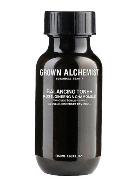 Grown Alchemist Rose Absolute & Ginseng & Chamomile Travel Balancing Toner, 50ml
Grown Alchemist Rose Absolute & Ginseng & Chamomile Travel Balancing Toner, 50ml