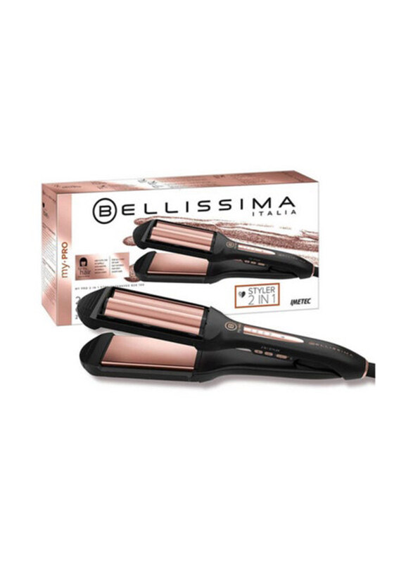 Bellissima My Pro 2 in 1 Straightand Waves Hair Styler Hair Straighteners, Black/Rose Gold
Bellissima My Pro 2 in 1 Straightand Waves Hair Styler Hair Straighteners, Black/Rose Gold
