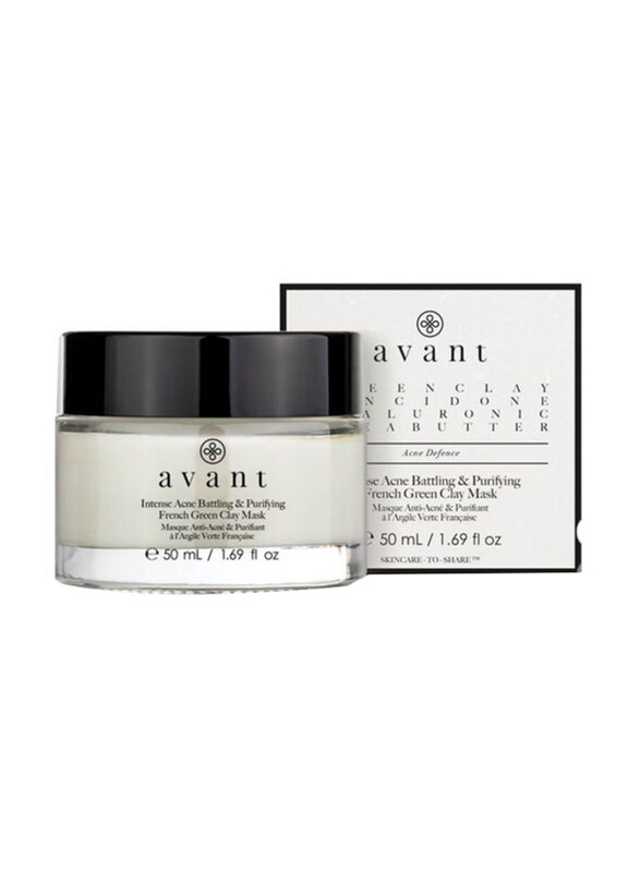 Avant Skincare Intense Acne Battling & Purifying French Green Clay Face Mask, 50ml
Avant Skincare Intense Acne Battling & Purifying French Green Clay Face Mask, 50ml