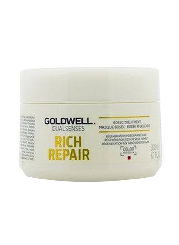 Goldwell Dual Senses Rich Repair 60sec Treatment (Regeneration for Damaged Hair), 200ml
Goldwell Dual Senses Rich Repair 60sec Treatment (Regeneration for Damaged Hair), 200ml