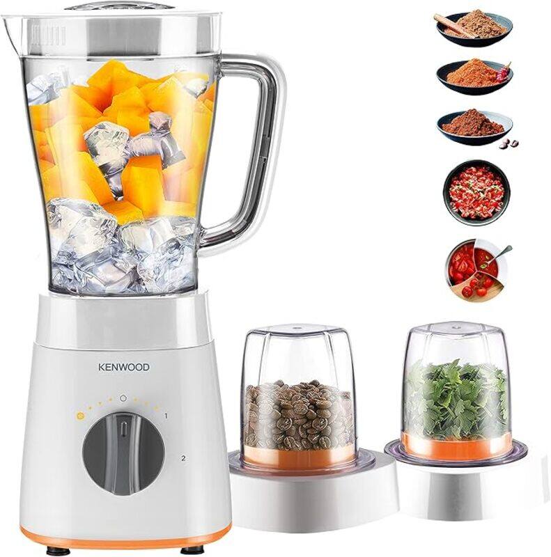 Kenwood Blender Smoothie Maker 500W 1 5L With Grinder Mill, Chopper Mill, Ice Crush Function Blp15 360Wh White
Kenwood Blender Smoothie Maker 500W 1 5L With Grinder Mill, Chopper Mill, Ice Crush Function Blp15 360Wh White