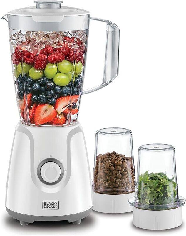 Black+Decker Black Decker 400W Blender With Grinder Mill , Chopper Mill, White , Bx4000 B5
Black+Decker Black Decker 400W Blender With Grinder Mill , Chopper Mill, White , Bx4000 B5