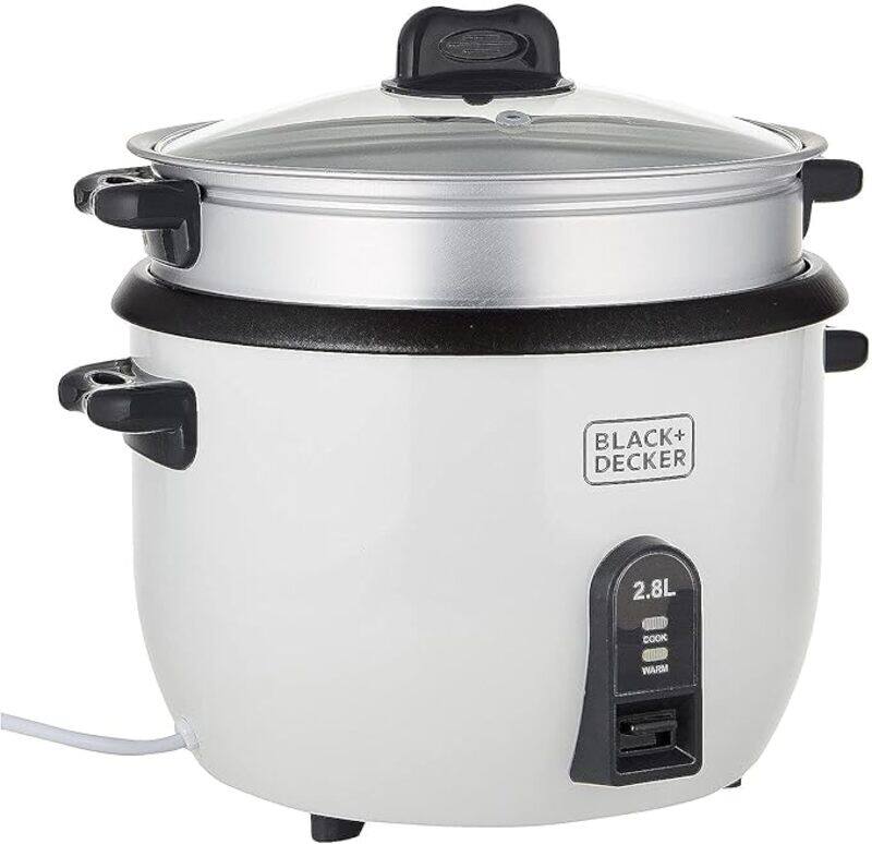 Black+Decker Black Decker Rice Cooker 1100W, White, 2 8 Litres, Rc2850 B5
Black+Decker Black Decker Rice Cooker 1100W, White, 2 8 Litres, Rc2850 B5