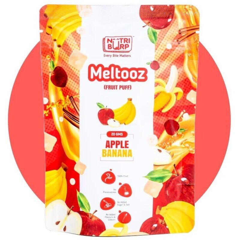 Nutriburp Meltooz Apple Banana Fruit Puffs 20 grams Vegan Gluten Free, No Preservatives
Nutriburp Meltooz Apple Banana Fruit Puffs 20 grams Vegan Gluten Free, No Preservatives