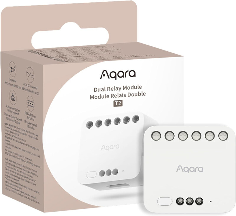 Aqara Dual Relay Module T2 Roller Shade & Light Switch with Matter & Zigbee 3.0 Hub, White
Aqara Dual Relay Module T2 Roller Shade & Light Switch with Matter & Zigbee 3.0 Hub, White